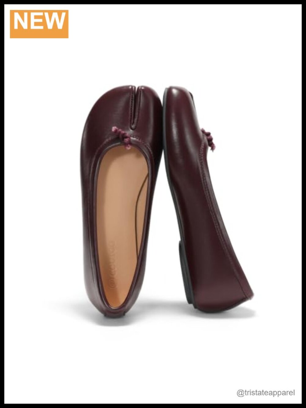 Faux Leather Tabi Ballet Flats Split Toe Slip On Dressy Work Shoes